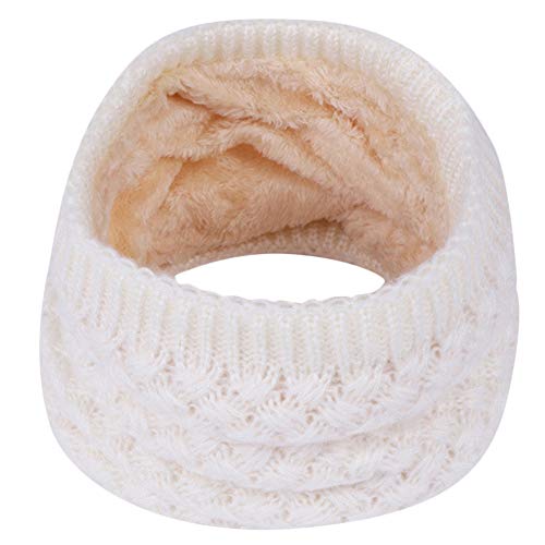 Loop Schal Kinder Baby Schal Jungen Mädchen Schlauchschal Halstuch Nackenwärmer Schals Winter Herbst Frühling Baumwolle Säugling Turban Winddicht Warm Bandana Kopftuch (Weiß, Einheitsgröße)