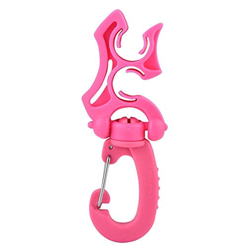 Keenso Tauchrohrhalterung mit Clip, Haken für Schnalle, Regler, Clip, Schlauchhalter BCD (Rosa)
