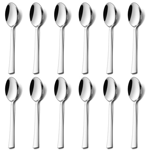 Homikit Kaffeelöffel 12 Stück, Edelstahl Teelöffel Dessertlöffel, Klein Löffel für Hause Restaurant Café, Hochglanzpoliert, Spülmaschinenfest - 13,5cm