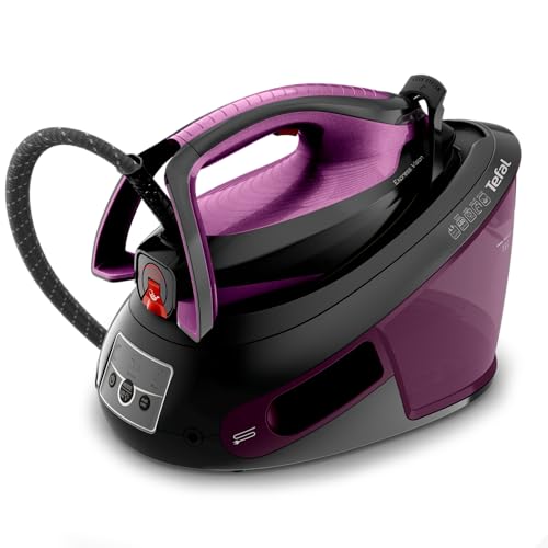 Tefal SV8152 Express Vision Dampfbügelstation ,480 g/Minute Dampfstoß ,130 g/Minute kontinuierliche Dampfabgabe ,Easy LED Vision ,Kalk-Kollektor ,XL-Wassertank ,Lila/Schwarz