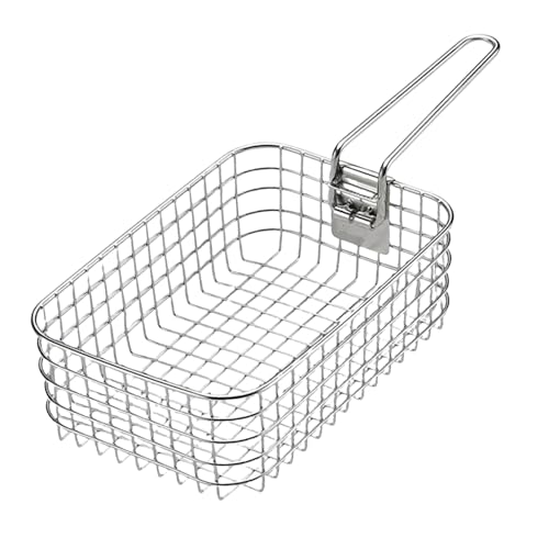 Greabuy Kompakter Edelstahl-Fritteusenkorb, Outdoor, Camping, Picknick, Kocher, Ölfritteusen für Camping und Picknicks