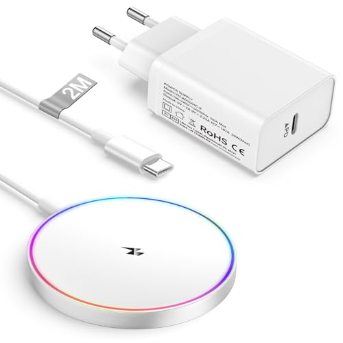 15W Mag-Safe Ladegerät 2M,Wireless Charger iPhone mit 20W USB C Ladegerät für Apple iPhone 16/15 Pro Max/15 Plus/14/14 Pro/13/12/11,AirPods, Induktive ladestation iPhone Kabelloses Ladegerät Ladepade