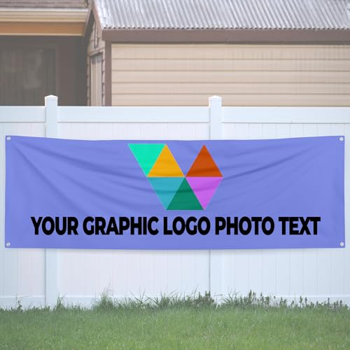 Banner Personalisierbar mit Foto/Logo/Text Geburtstagsbanner Innen- und Außenbereich Groß 300 X 100 CM XXL Festivalveranstaltung Flagge Format