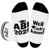 DPKOW Abitur 2025 Geschenke ABI 2025 Socken Abschluss Geschenke zum Bestandenen Abitur, Tennissocken Abiturgeschenke Weil ich's kann! Bedruckte Socken für Jungen Mädchen