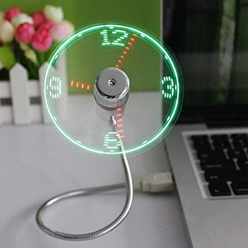 USB Uhr Ventilator, huiheng Mini LED Lüfter Faltbar Schwanenhals Für, LED Uhr Fan Leise Für Laptop Notebook Desktops Zuhause und Büro