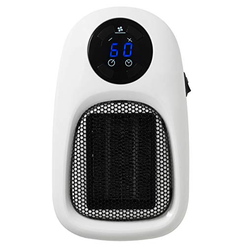 Beldray EH3001JAWFOBGER-VDE Handliche tragbare kompakte Steckheizung, Steckdosen Heizlüfter, 500W keramik mini heizer, 12 Stunden Timer, Perfekt für Home Offices Digitale LED-Anzeige, 90 ° drehbar
