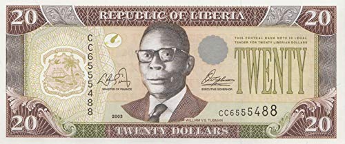 Liberia Pick-Nr: 28a bankfrisch (I) 2003 20 Dollars (Banknoten für Sammler)