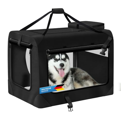 Hunde-Transportbox Tier Hundebox Transporttasche faltbar Hundetasche Haustier-Transport Atmungsaktiv & Wasserabweisend für Hunde & Katzen (XXL - 91x63x63 cm)