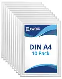 QWORK® 10 Plakatrahmen DIN A4 Frontöffnung Bilderrahmen mit Entspiegelter Schutzscheibe - 25mm Aluminium Profil - Silber