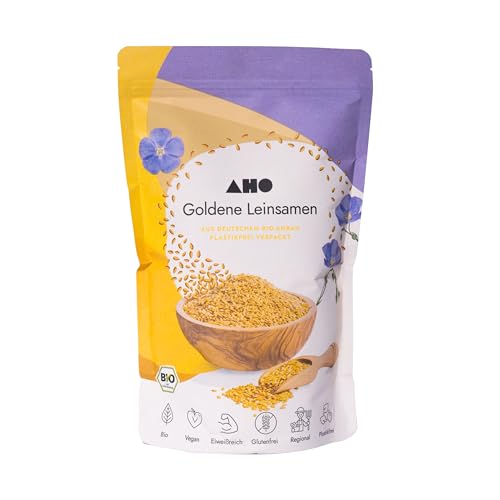 AHO Goldene Leinsamen aus deutschem Bio-Anbau 850g | 100% Plastikfrei, Regional, Öko | Lokales Superfood (850g)
