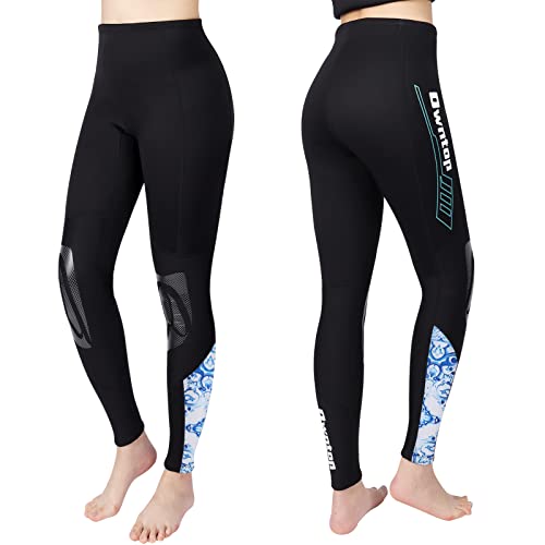 Owntop Neoprenhose für Damen Herren - 3mm Tauchhose Thermo Tauchanzug Hosen, Erwachsene Wetsuits Pants Sonnenschutz UV 50+ Badeanzüge, Damen M