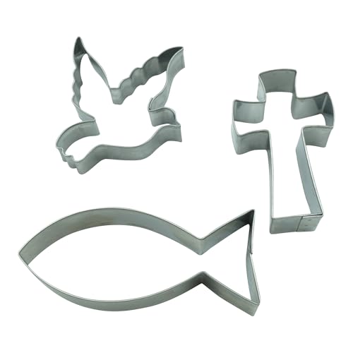 BekkiB - 3er-Set Ausstecher "Christentum" - Keksformen für religiöse Anlässe - Spülmaschinengeeignete Ausstechformen aus Edelstal - Perfekt für Plätzchen & Tortendeko​ - 998464