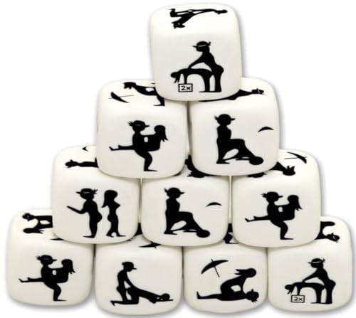 1er Würfel erotische Würfel für Paare Sex Spiel 6 Position Lehrbuch Würfel Spiel Humor Spiel Paar Schlafzimmer Geschenk für Paar Erwachsene Liebhaber Sex Liebe Spiel für Männer und Frauen Weiss