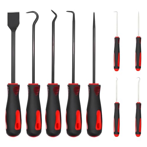 Flaconi 9PCS Auto Haken Werkzeug,Hakenset,Simmerring Werkzeug,Werkzeug Kfz Werkstatt,Haken Mit Griff,Universal Haken Satz,Demontage Montage Werkzeuge,Geeignet für Fahrzeug- und Elektronikwartung