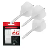 Target Darts K Flex Integrated Dart Flights and Shafts, Nr. 6 Weiß (Mittelstufe) | 3er Pack K-Flex - No6, Kflex All In One Moulded Dart Flight & Stem | Professionelles Dart Zubehör