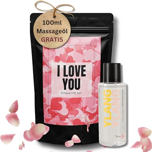Sexy Wochenende Sexspielzeug Wundertüte Sex ICH LIEBE DICH 10 Teile für Sie und Ihn Erotiek Zubehör Liebesspielzeug ab 18 für Erwachsene Paare inkl. Massage Öl I LOVE YOU