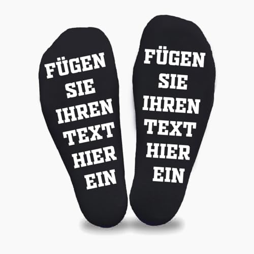 Personalisierte Socken Individueller Text | Lustige Geschenke für Männer, Frauen | Unisex Erwachsenen-Größe | Bestes Geschenk zu Weihnachten, Vatertag, Geburtstag, Muttertag | Maßgeschneiderte Socke