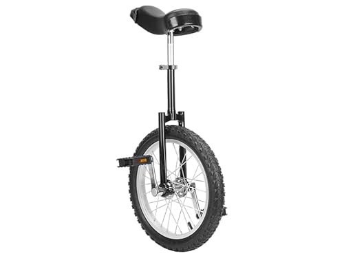 uyoyous Einrad 16 Zoll Einrad Unicycle Balance Training Einradständer Höhenverstellbar Robuste für Erwachsene Kinder und Profis Outdoor Sportarten, Schwarz, Unisex