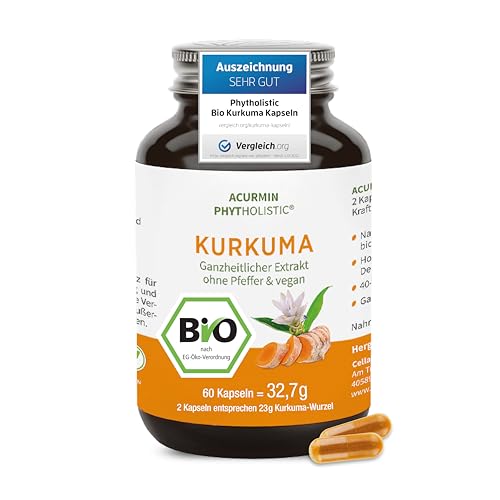 Stärkste Bio-Kurkuma-Kapseln | ca. 15.000 mg Kurkuma Pulver pro Tagesdosis | höchster Curcumin Gehalt | 40-fach bioverfügbar | ohne Pfeffer | Curcuma Kapseln hochdosiert | vegan & hochbekömmlich