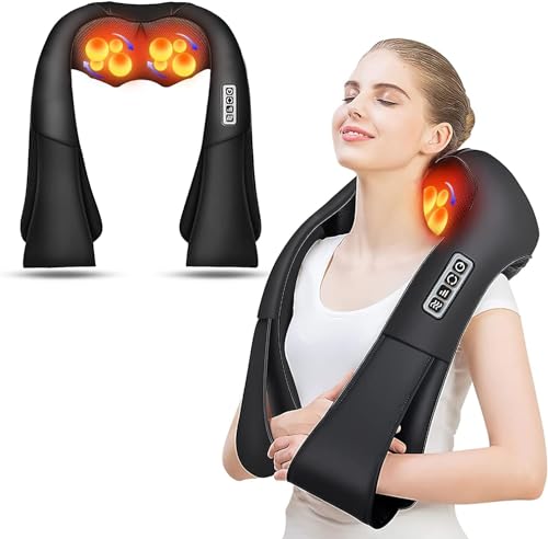 AERLANG Massagegerät Schulter Nackenmassagegerät mit Wärme, Weihnachtsgeschenke, Shiatsu Rückenmassagegerät Massagegerät Nacken,Massagegerät Rücken,Nacken Geschenke für Frauen, Männer