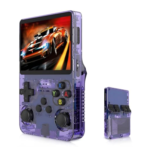 Handheld Spielekonsole,R36s Retro Handheld Spielkonsole,64GB TF Karte,3,5 Zoll IPS Handheld Retro Spielekonsole with 3500 mAh Akku (64G)
