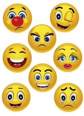 8 im Siebdruckverfahren hergestellte Kinderaufnäher zum Aufbügeln auf die Kleidung. Heißklebeanwendungen zum Reparieren und Dekorieren von Hosen, Jacken, Pullovern, Rucksäcken usw. (Emoji 1)