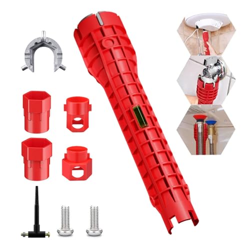 14 in 1 Waschbecken Installer Werkzeug, Spülenschlüssel Installer, Sink Faucet Installer, Multifunktionaler Spülenschlüssel Armaturenschlüssel für Sink Toilettenschüssel Waschbecken Küchen Sanitär
