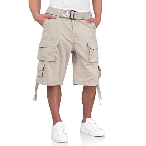 Surplus Raw Vintage Division Herren Cargo Shorts, matt Weiss, XXL
