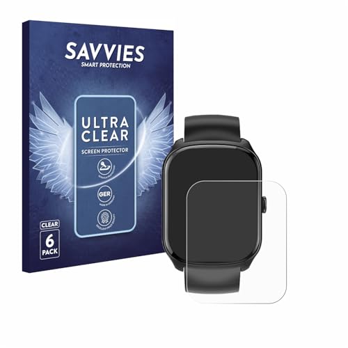 Savvies 6 Stück Schutzfolie für Qecnato S68 1.95" Displayschutz-Folie Ultra-Transparent