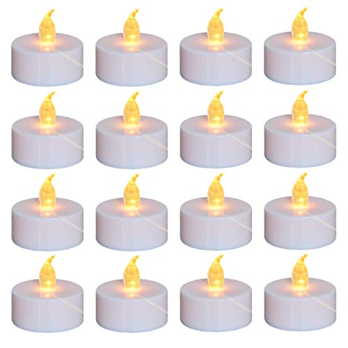 Nancia batteriebetriebene flammenlose Teelichter, realistisch hell flackernde elektrische Kerzenlampe im 24er-Pack, langlebige 100 Stunden warme gelbe Glühbirne, geeignet für Festival, Party, Heimdeko