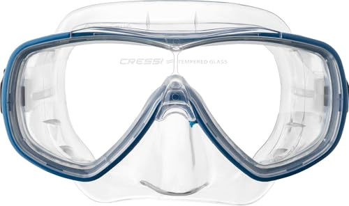 Cressi Onda Mask - Onda Schnorchelmaske, Transparent/Blau, Einheitsgröße, Erwachsene Unisex