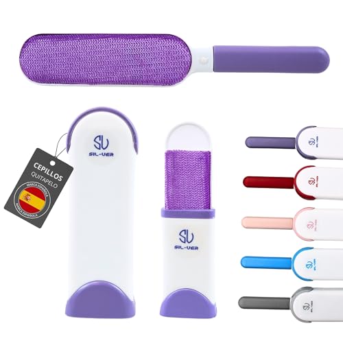 SILVERSTORE® 2 Haarbürsten für Haustiere zu Hause und auf Reisen, Haarentferner für Haustiere, Haarbürste, Fusselrasierer, Kleidung usw. (lila)