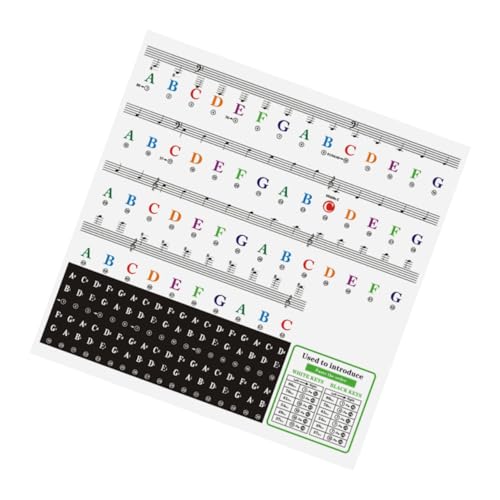 ibasenice 1 Blatt Aufkleber Für Klavier Tuner Vinyl Etikett Elektronisch Klavierständer Klaviatur Zubehör Für Klavier Tastaturhülle Schlüssel Klavieraufkleber Alphabet Colorful