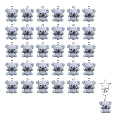 YIUWOD 30-Teilige Packung Schmuck AnhäNger - Koala SchlüSselanhäNger - AnhäNger Armband - Geeignet zur Herstellung von Halsketten,Ohrringen,SchlüSselanhäNgern,AnhäNgern,HandyzubehöR Usw