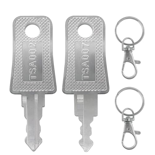 TSA Schlüssel für TSA Schloss - 2 Stück TSA007 Schlüssel & TSA002 Schlüssel für TSA Kofferschloss, TSA Key, Universell Multifunktionale Gepäckschlüssel für Gepäck Koffer Zoll mit 2 Schlüsselanhängern