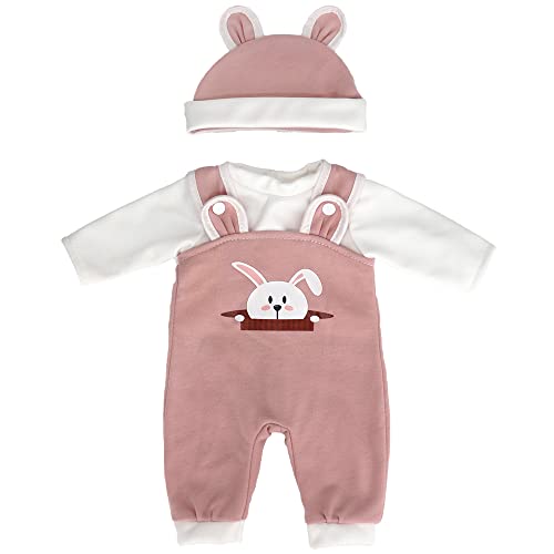 ZWOOS Puppenkleidung für Babypuppen 35-43 cm, süßes Outfit mit Hut kompatibel mit New Born Baby Puppen, Geschenke für Mädchen, Kinder