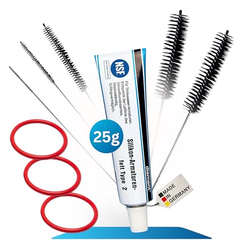 fancility® Zubehör Ersatzteile & Reinigungs-Set für Philips Kaffeevollautomaten 25g Silikonfett, 3 O-Ring Dichtungen für Brühgruppe Brüheinheit uvm. Saeco Latte go Spidem Gaggia etc. + 5 Bürsten