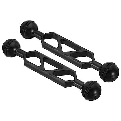 PATIKIL 1" Doppel Kugel Verlängerungsarm 2 Pack Aluminum Legierung Kugel Kopf Arm Unterwasser Beleuchtung System Anschluss für Strobe Video Licht Schwarz