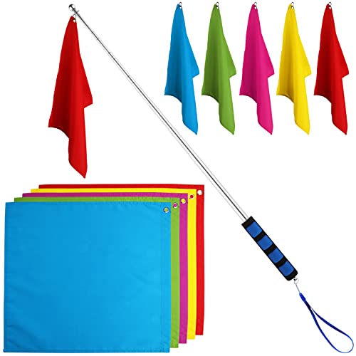 Tourguide-Flagge mit 160 cm Teleskop-Fahnenmast, Pferde-Trainingsausrüstung, 5 Stück