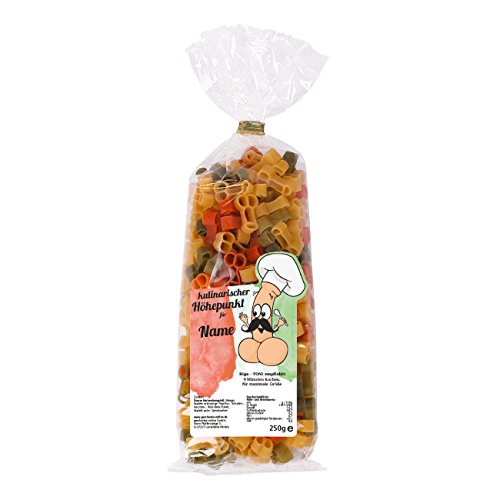 Lustapotheke® Nudeln Penis Pasta - kulinarischer Höhepunkt - mit Aufdruck Ihres Wunschnamens