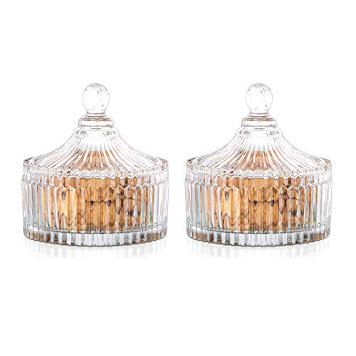 Süße Gläser mit Deckel Vintage Glasgefäße 650 ml Große Vorratsgläser für Süßigkeiten, Schokolade, Bohnen, Kekse, Kekse, Zucker für Geburtstagsgeschenke, Weihnachten, Party, Hochzeit, Küche