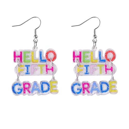 HZling Ohrringe FüR Damen Ohrringe zum Lehrertag für den Schulanfang, Englisch-Klasse, Acryl-Ohrringe, Ohrhänger, Ohrringe Kleine Ohrstecker