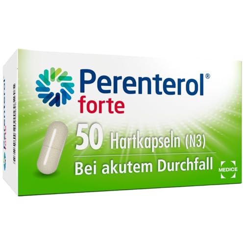 Perenterol forte 250 mg 50 Kapseln - Durchfall Medikament zur Vorbeugung & Behandlung von akutem Durchfall - entzündungshemmend - verhindert übermäßigen Flüssigkeitsverlust