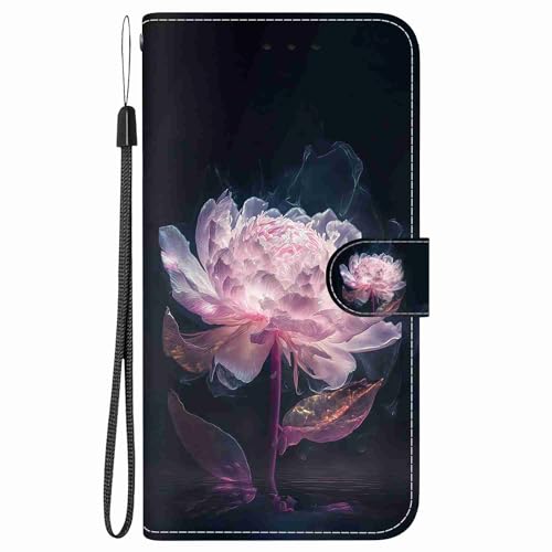 Beddouuk Handyhülle für Nokia G22 Hülle,PU Flip Leder Tasche Brieftasche mit Kartenfächer Magnetverschluss Handyhülle Klapphülle Ledertasche Schutzhülle für Nokia G22,Lila Pfingstrose