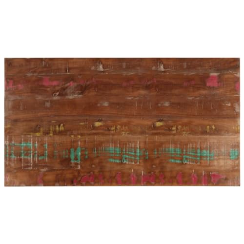 vidaXL Rechteckige Massivholz-Ersatz-Esstischplatte – rustikale Teak/Kiefer/Buche/Mango für Wohnzimmer/Terrasse/Garten – 110 x 60 cm