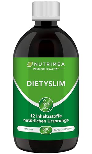 DETOX-Kur DietySlim 100% Vegan | Natürlich Leber & Körper entgiften & Abnehmen | 6 Wöchige Entgiftungskur | Entgiften, Entschlacken, Entwässern Reinigung Flüssig 500ml Grüner Tee Guarana Papaya Diät