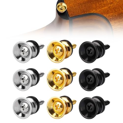 9 Stück Gitarrengurtschlösser, Gitarrengurt Knöpfe, Gitarrengurt Schlösser, Gitarrengurtknöpfe, Gitarren Gurtsicherungen, Gitarrengurt Schloss, Gitarren Gurt Schlösser, Schlösser Für Gitarrengurte