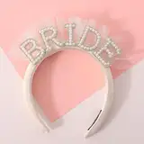 Bride Haarreif, Perlen Haarreif, Bride To Be Haarreif, Braut Haarschmuck, Braut Perlen Stirnbänder für Hochzeiten, Bachelor-Party, Verlobung