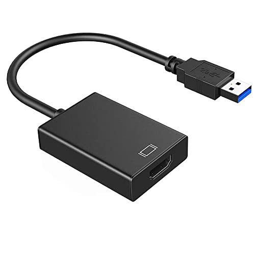 Cablelera USB zu HDMI Adapter, USB 3.0/2.0 zu HDMI Audio Video Adapter, HD 1080P Video Grafikkabel Konverter für PC, Laptop HDTV TV kompatibel mit Windows XP/10/8/7 (NO MAC & Vista)