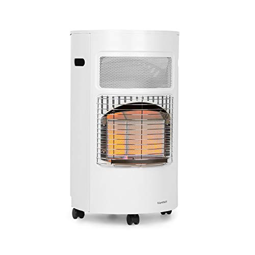blumfeldt Bonaparte Gasheizung - Gasofen mit 3 Leistungsstufen 1600, 2600 und 4200 Watt, Katalytofen für Gasflaschentyp: 5kg bis 15kg, integrierter Piezozünder, Infrarot-Keramikbrenner, weiß